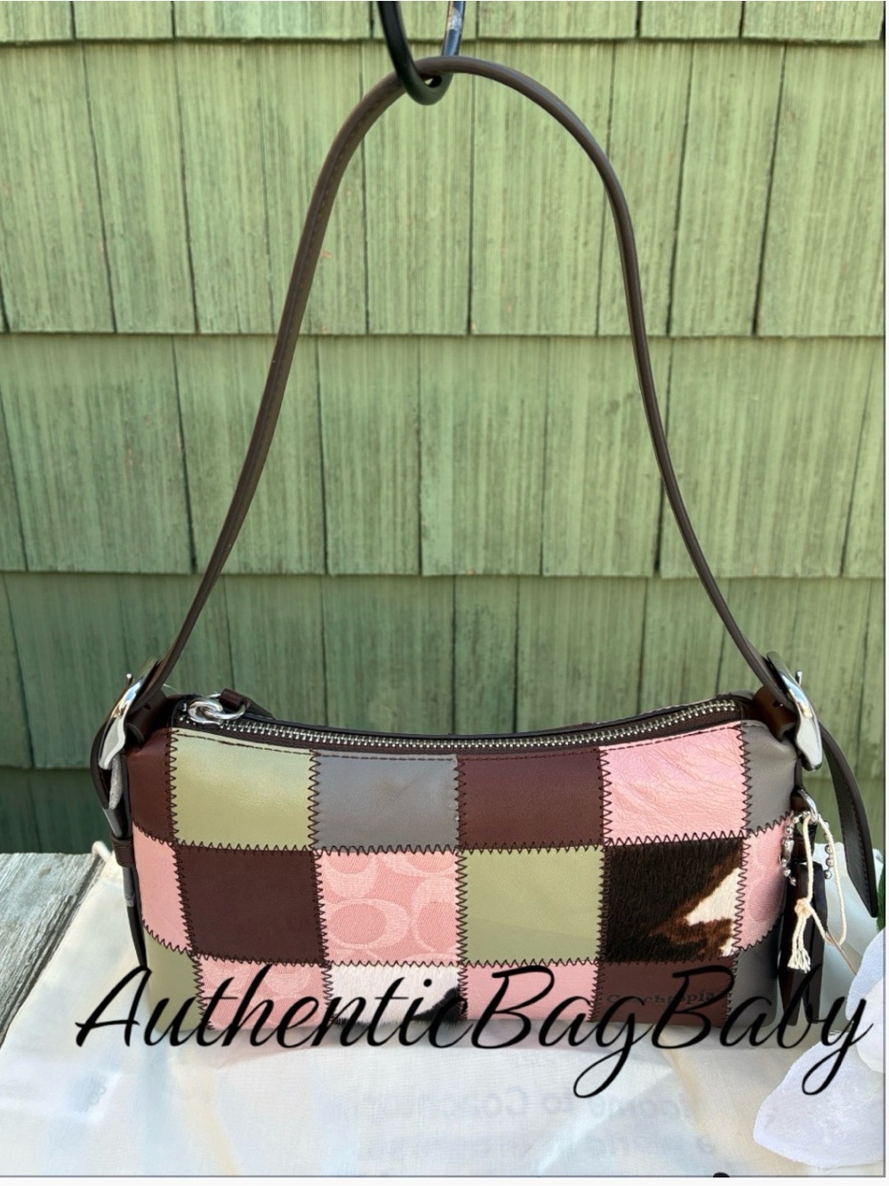 Coachtopia Alter/Ego Small Slouchy Shoulder Bag Patchwork Pink/Brown Purse